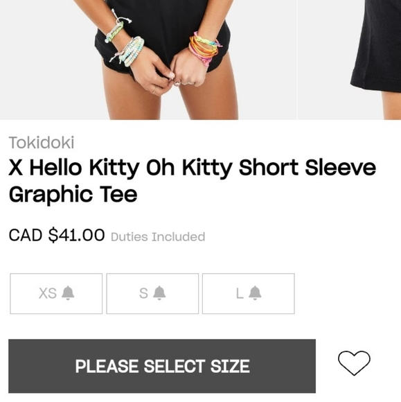 💥TOKIDOKI × HELLO KITTY via DOLLS KILL - Oh Honey Black Graphic T-Shirt💥 - Picture 4 of 10